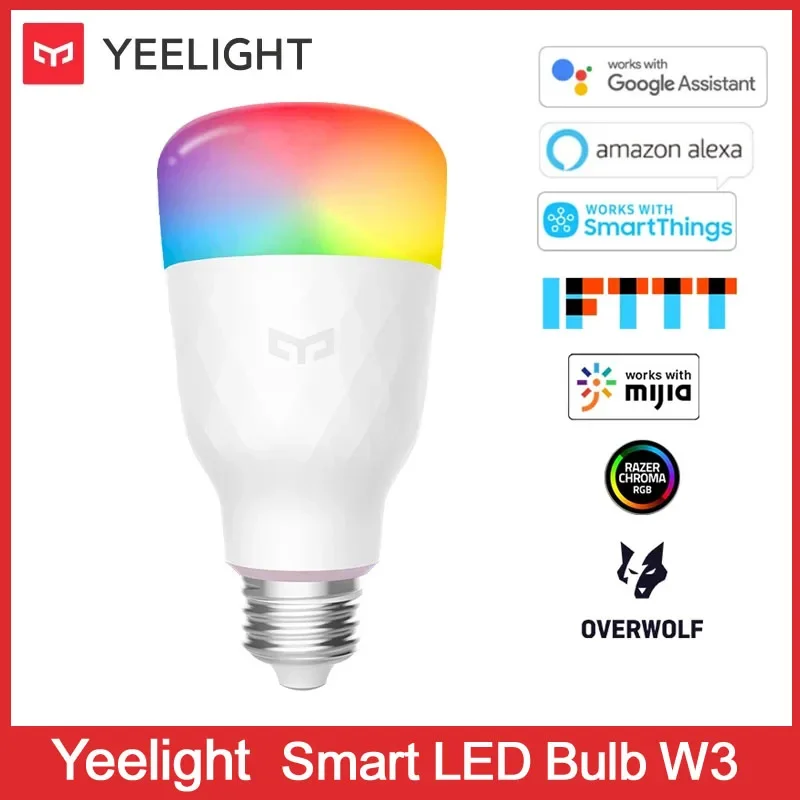 Yeelight LED bulb W3 home color E27 2700K 900lm 8W-240v lamp MiJia Alexa Google Home Yandex