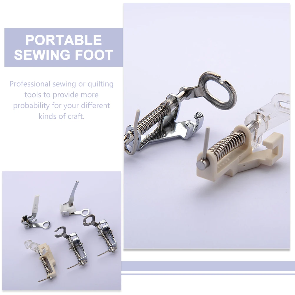 

5 Pcs Embroidered Presser Foot Motion Quilting Feet Sewing Machine Accessories Darning Professional Portable