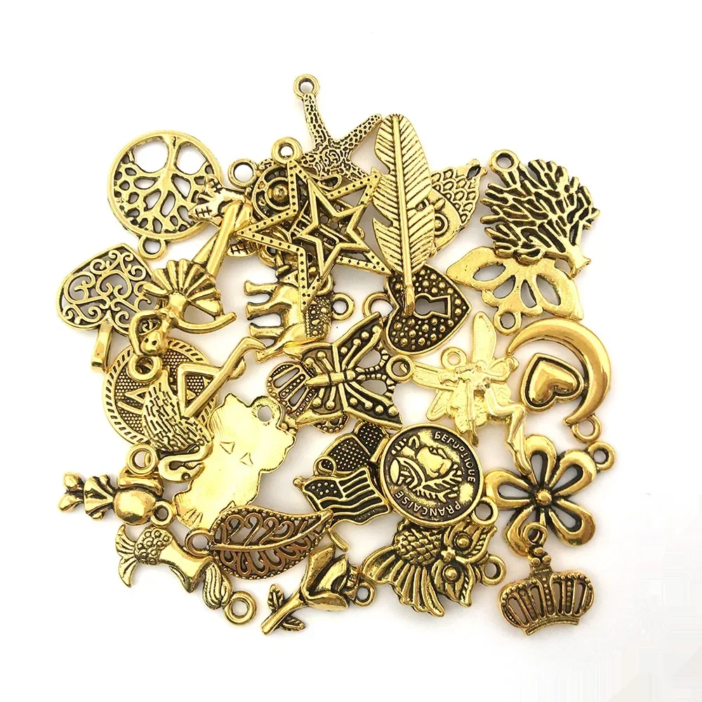 Mix Tibetan Alloy KC Charm For Jewelry Making DIY Bracelet Earrings Necklace Pendant Handmade Accessories Supplies Wholesale