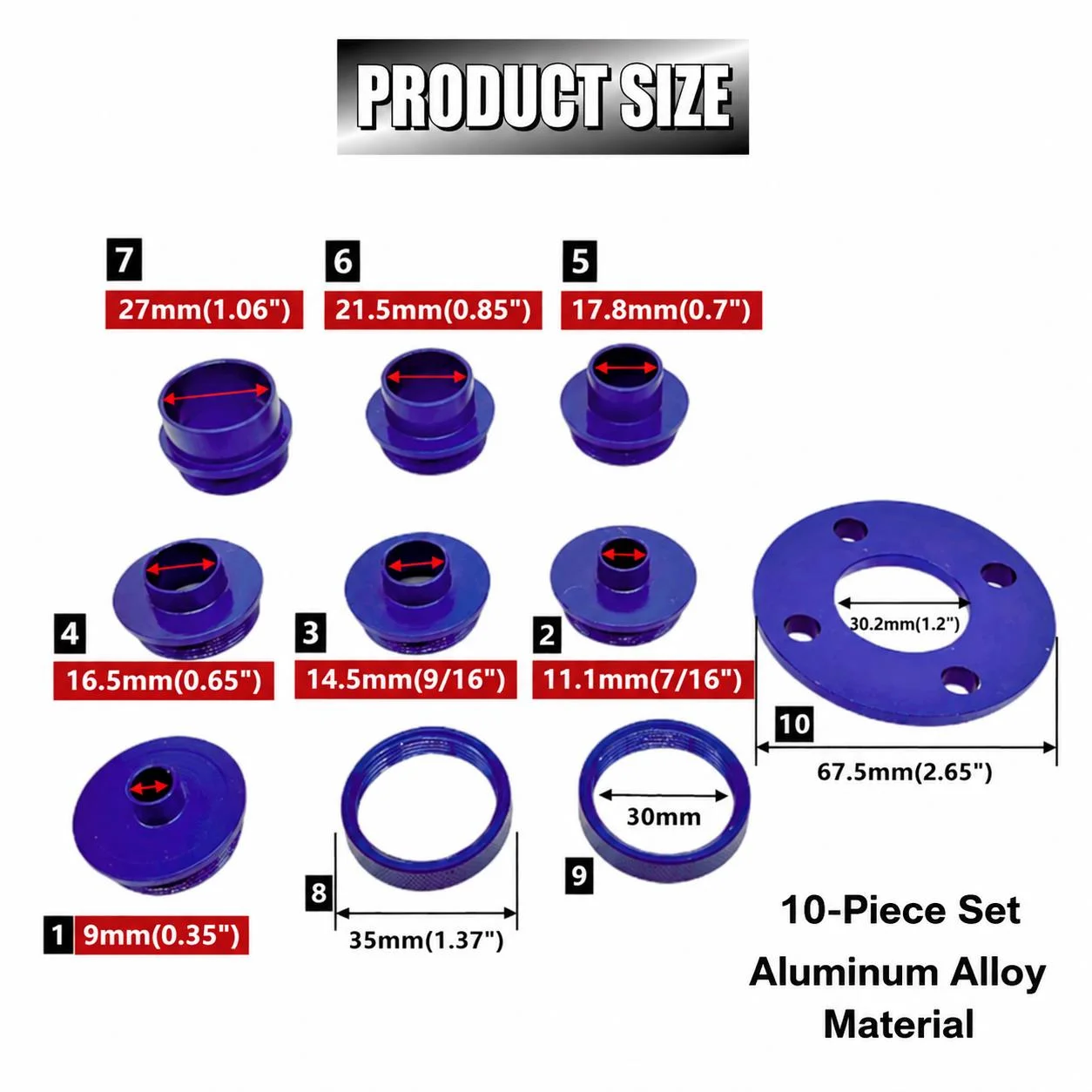 10 Piece Bakelite Milling Bushing Aluminum Alloy Trimming Profiling Flip Chip For Woodworking Trimming Machine Gong Router