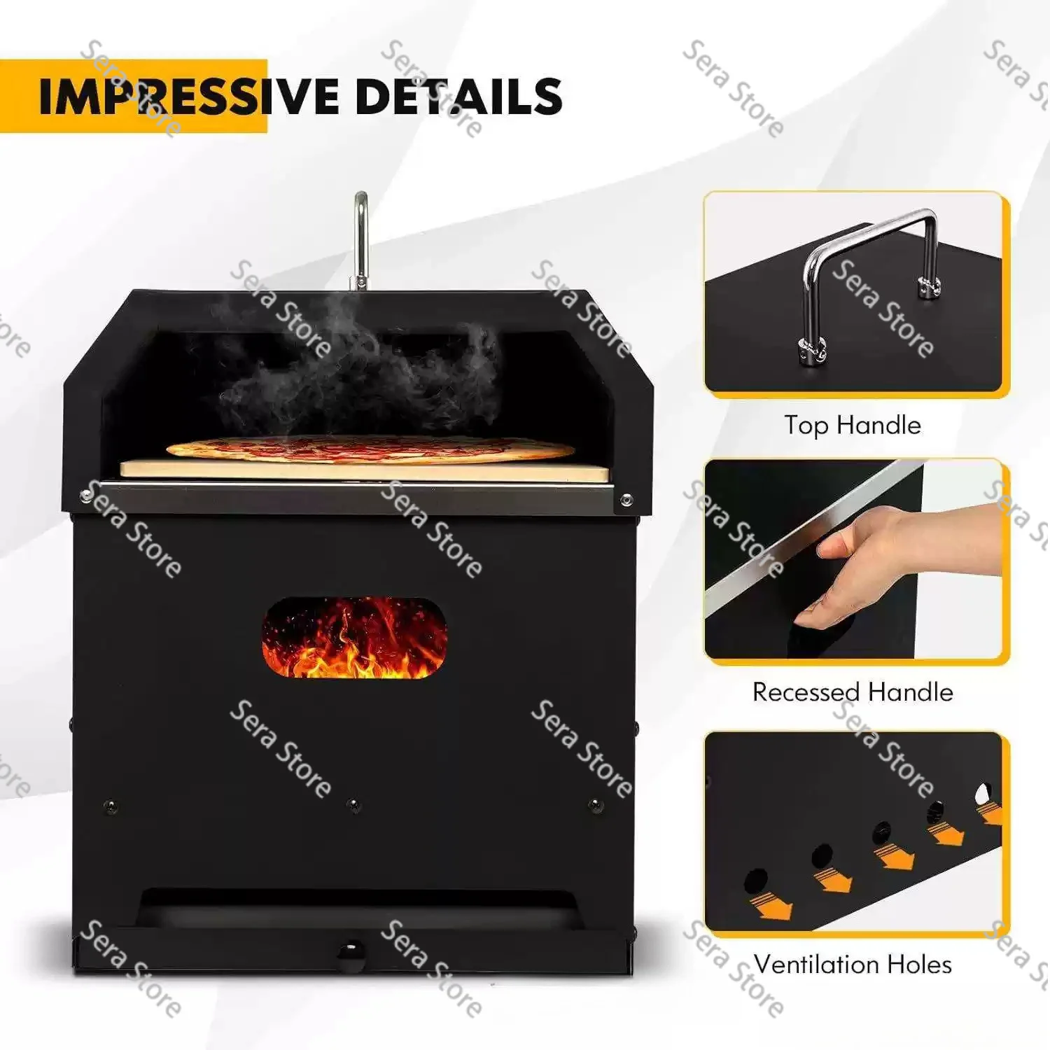 Outdoor American Grill Pizza Oven 12 Inch Wood Fired Grill outdoor portable charcoal barbecue grill