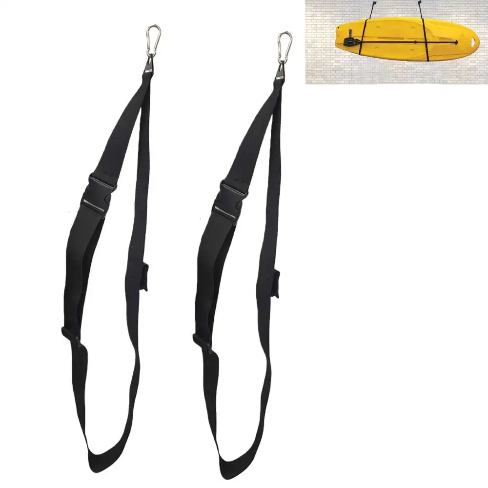 1 par de correas de nailon para colgar en la pared, para kayak, tabla SUP regular, bote inflable, soporte de pared