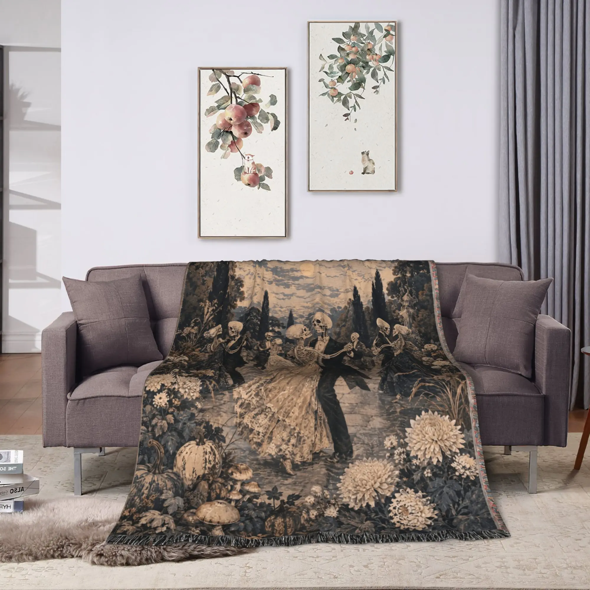 Introvert Skeleton Halloween Flannel Blanket Autumn  Super Warm Throw Blanket for Kids Adult Couch Chair  Sofa Bed Cover