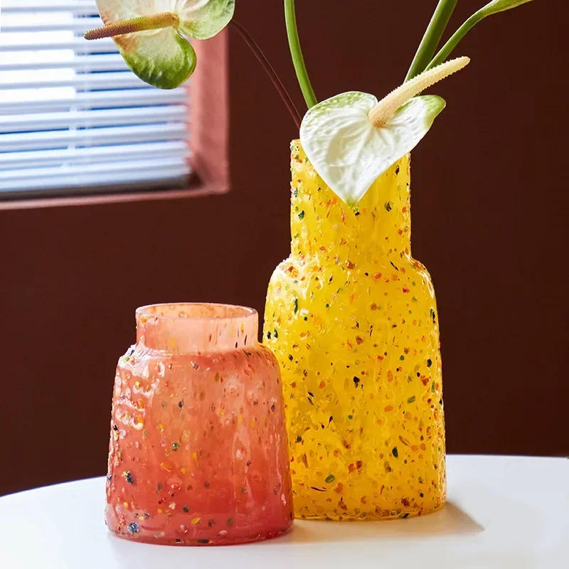 Glass Vase Color Irregularity Hydroponic Vessel Flower Vase Floral Arrangement Terrarium Home Decoration Accessories
