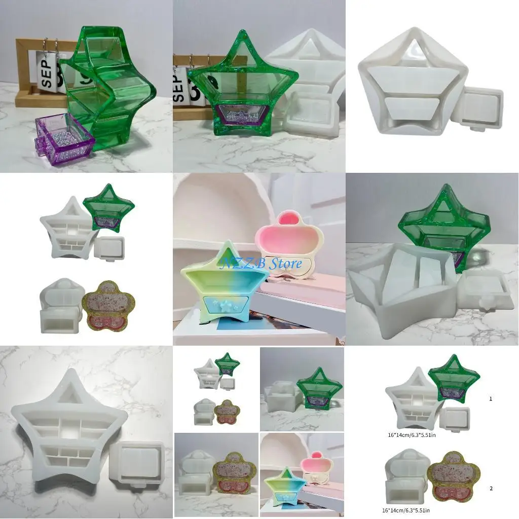 T21F قالب سيليكون عملي وجذاب لصندوق تخزين الدرج قالب حاوية أنيق للمكتب المنزلي ومتاجر المجوهرات