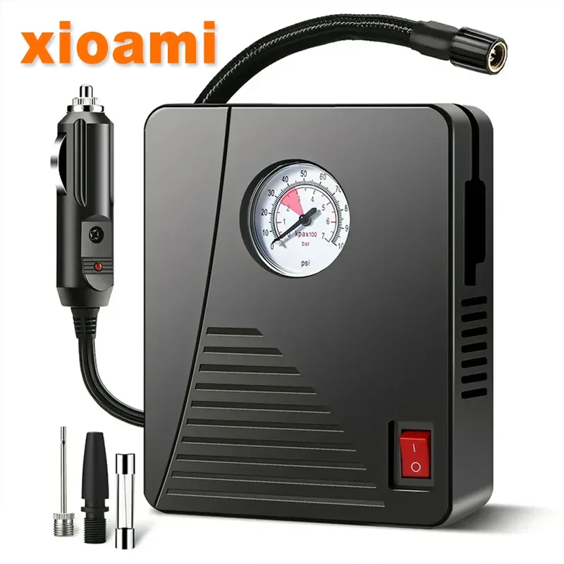 For Xiaomi 96W Car Electric Air Pump Mini Tire Inflator 12V 100PSI 35L Portable Air Compressor For Car Motorcycles Bicycle Ball