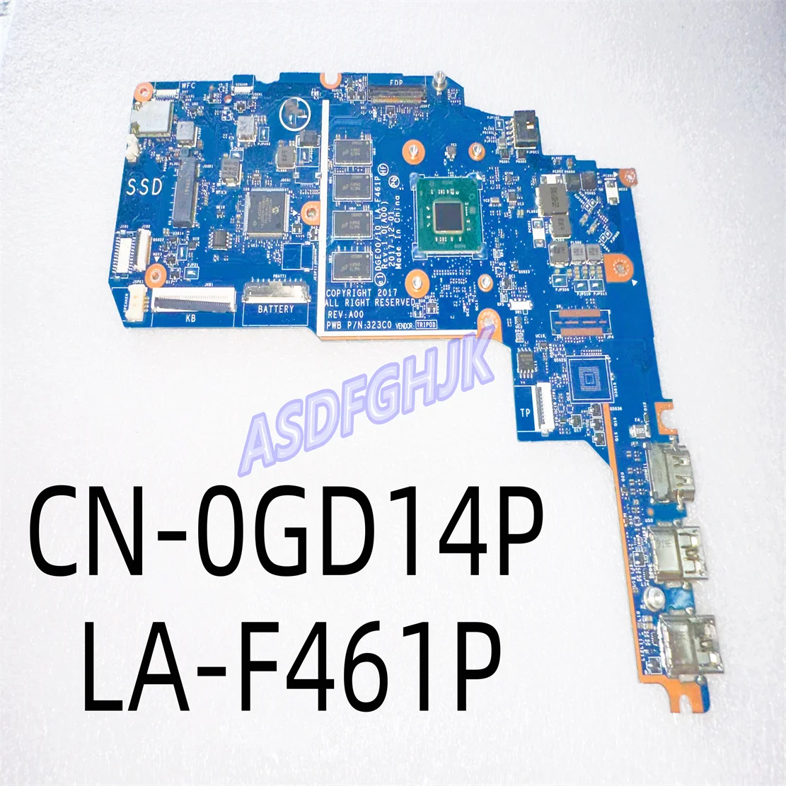 FOR Dell Latitude 3190 Motherboard WITH N4100 CPU 4GB RAM CN-0GD14P 0GD14P LA-F461P TEST OK - Image 2