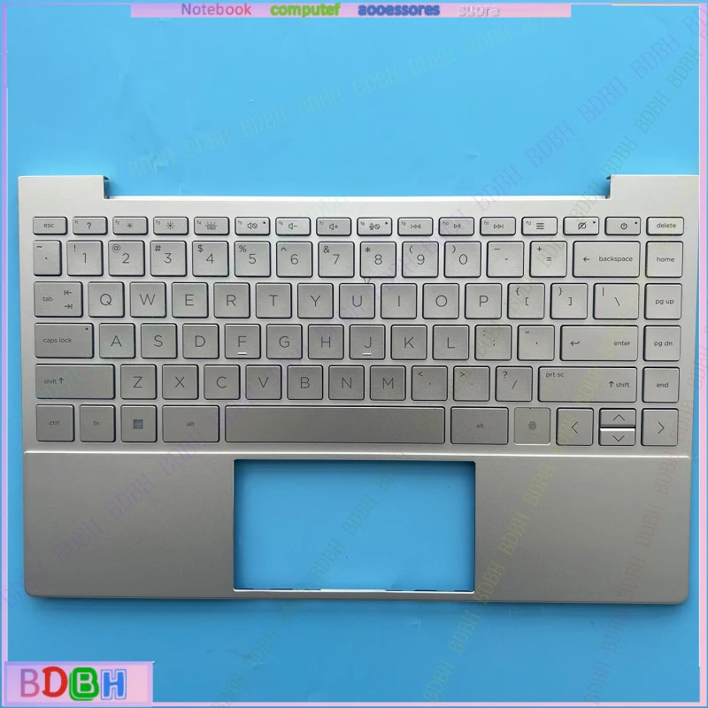 New Palmrest Upper Case Keyboard Touchpad Silver For HP ENVY 13-BA