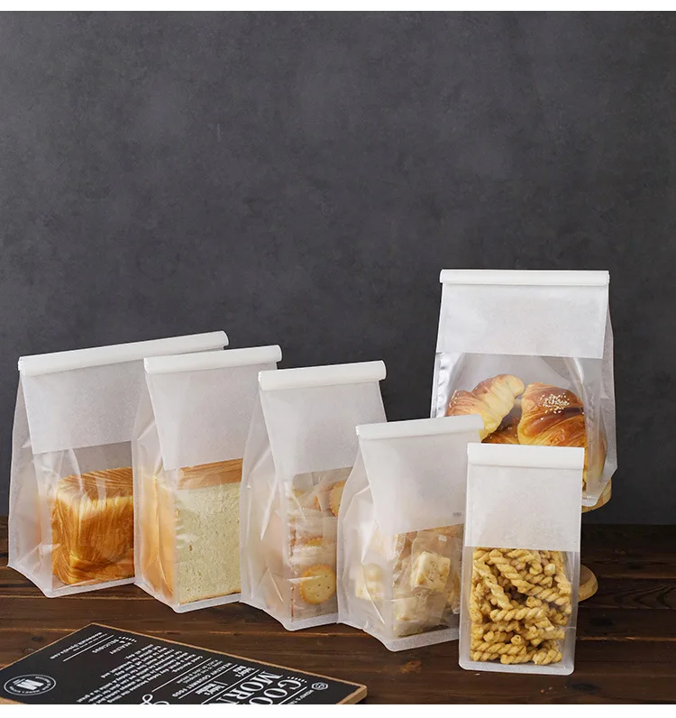 4 Größen 10–50 Stück Toastbeutel, Verpackungsbeutel, selbstdichtender Brotbeutel, Draht, gerollter Rand, Backen, transparenter Keks-Kuchenbeutel, versiegelter Tee – Detail 12