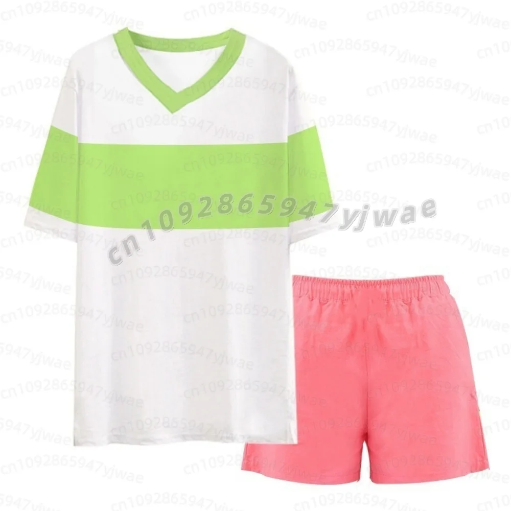 KIDS Anime Cosplay Chihiro Damen Alltagskleidung Freizeit Lose Sets T-Shirt+Shorts Cosplay Kostüm Geschenk Damen Pyjama Hosen Set – Detail 9
