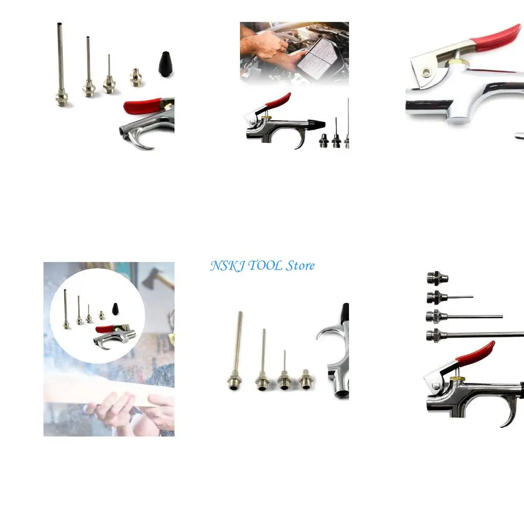 

L8RC 5x Air Compressor-Blow Guns Tool Durable Inflation Needle Blowing Dust Guns