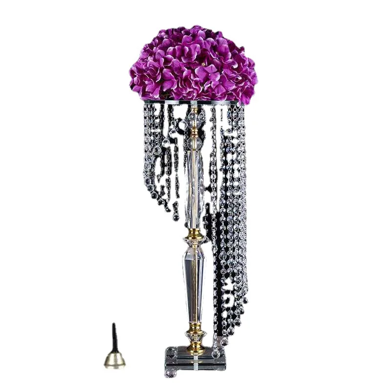 European romantic crystal flower stand road guide, crystal flower stand ornament dining table candlestick