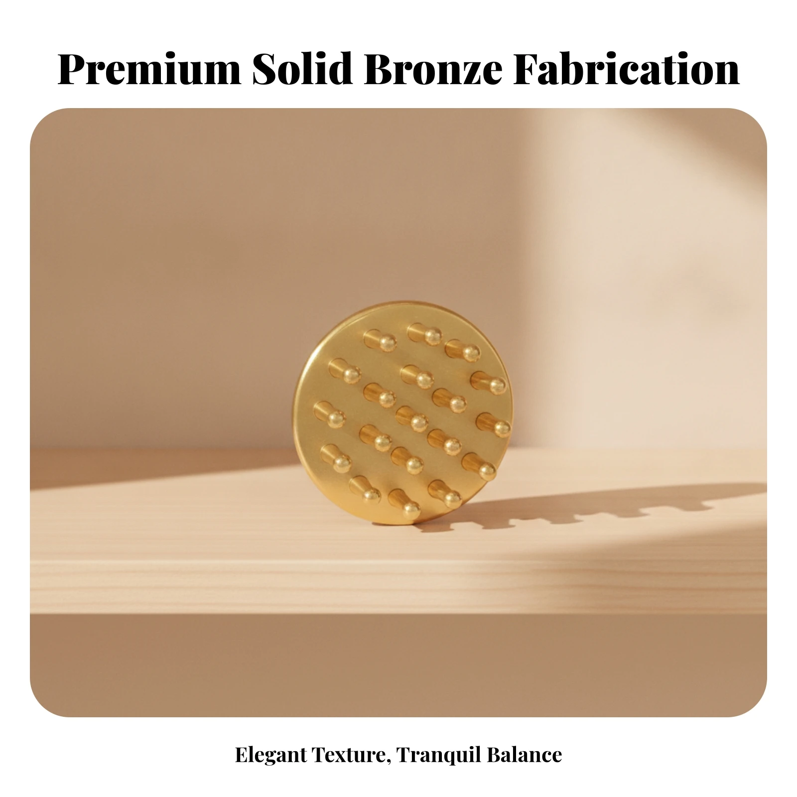 Brass Massage Comb with Finger-Loop Portable Scalp Comb with Essential Oil Head Spa Tool Compact Head Massage Tool Polished