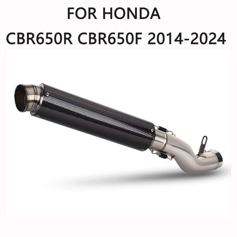 Slip on High Quality Line for HONDA CBR650R CBR650F CB650R CB650F 2014-2024 Motorcycle Exhaust Carbon Titanium Alloy Muffler