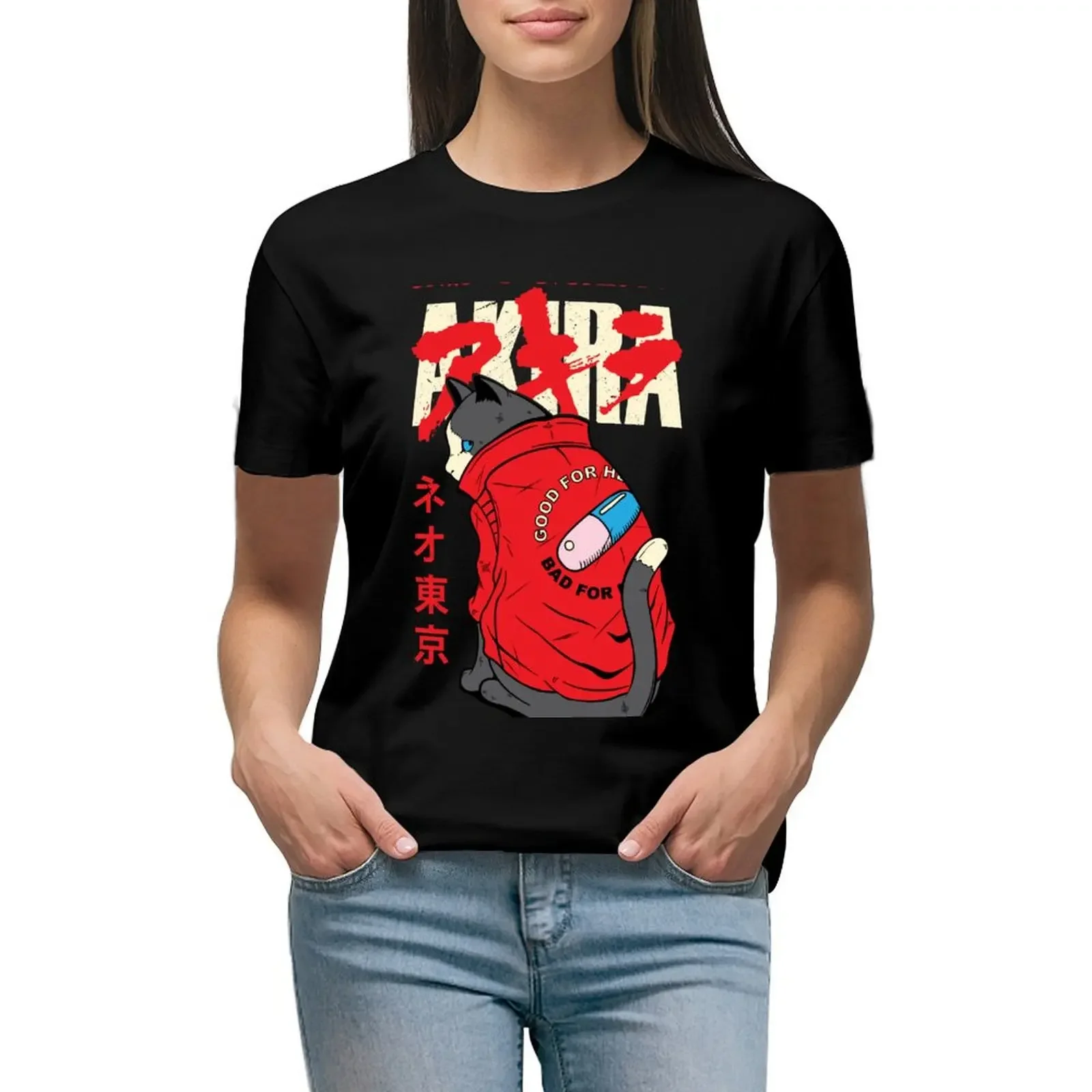 

Akira Cat T-Shirt shirts graphic tees customs design your own quick drying cat shirts for Women