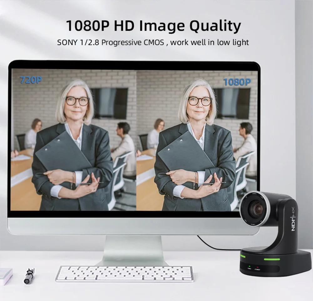 NDI HX POE Church PTZ Camera 12/20X Zoom 60fps USB HDMI LAN SDI Control for Video Conference Broadcast Youtbe with Tally Light