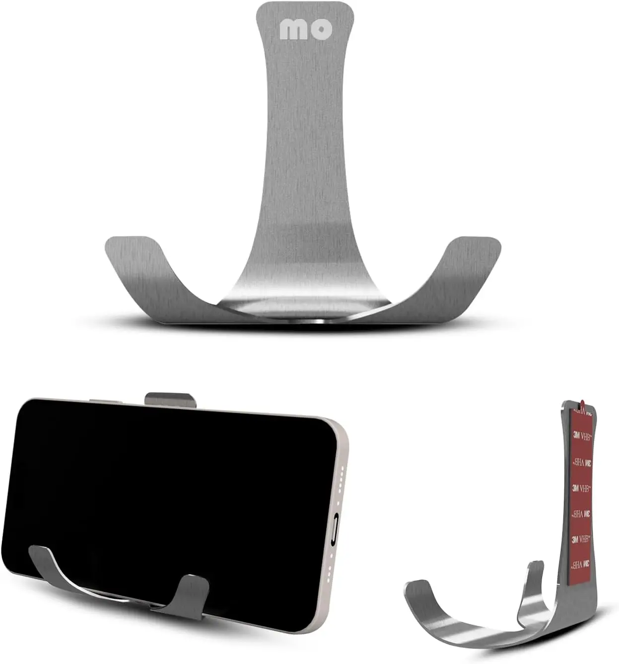 

Wall Mount Cell Phone Holder for Kitchen Bathroom, Adhesive Stand for Smartphones, Remote, Glasses, Keys - 1 Pack
