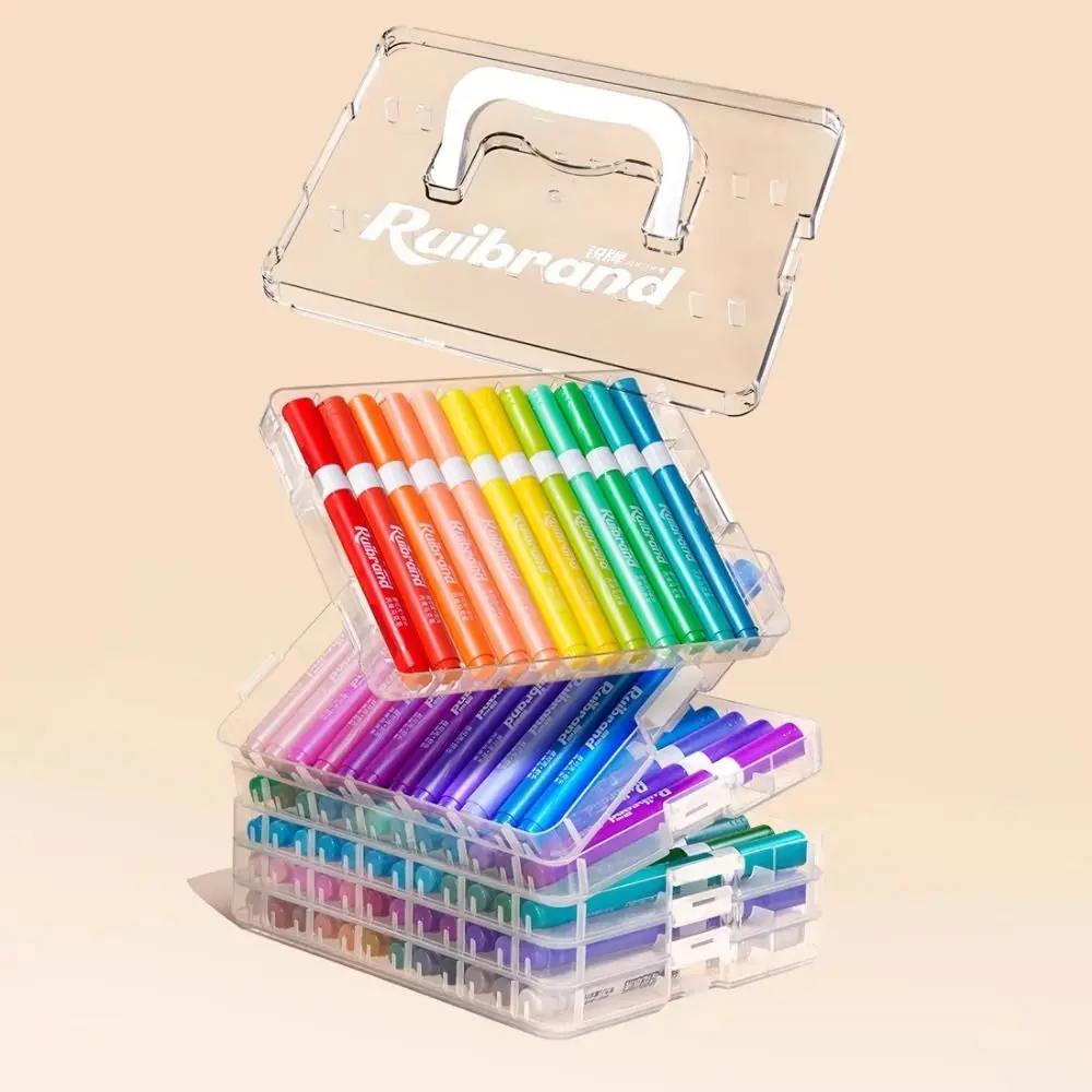Neue 12/24 Farben Kunst Marker Stift Weichen Pinsel Acryl Farbe Stift Herausziehen Wasserdichte Farbe Marker Schule Schreibwaren
