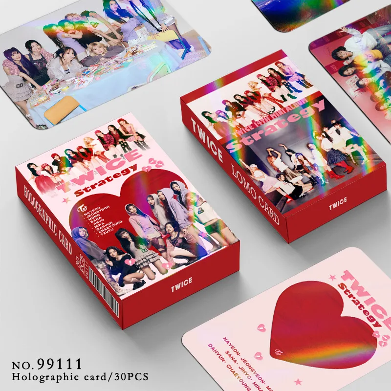 30 قطعة/TWICE ألبوم جديد ليزر صور بطاقة مروحة جمع بطاقة فلاش لومو بطاقة مروحة هدية