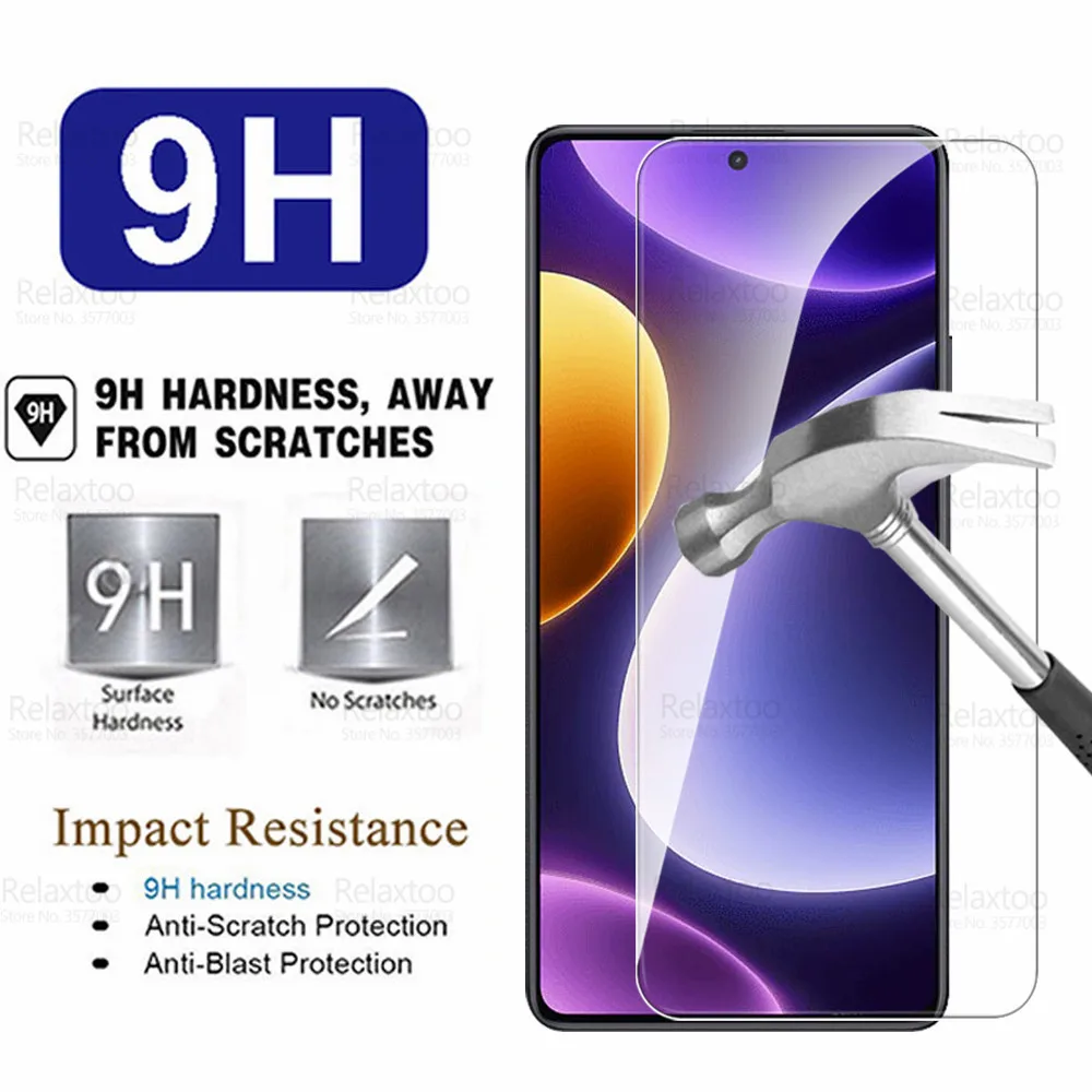غطاء كامل الزجاج المقسى ل شاومي ، Redmi نوت 12 ، توربو حامي الشاشة ، Radmi Redmy نوت 12 ، 5G ، أفلام واقية ، 1-4 قطعة