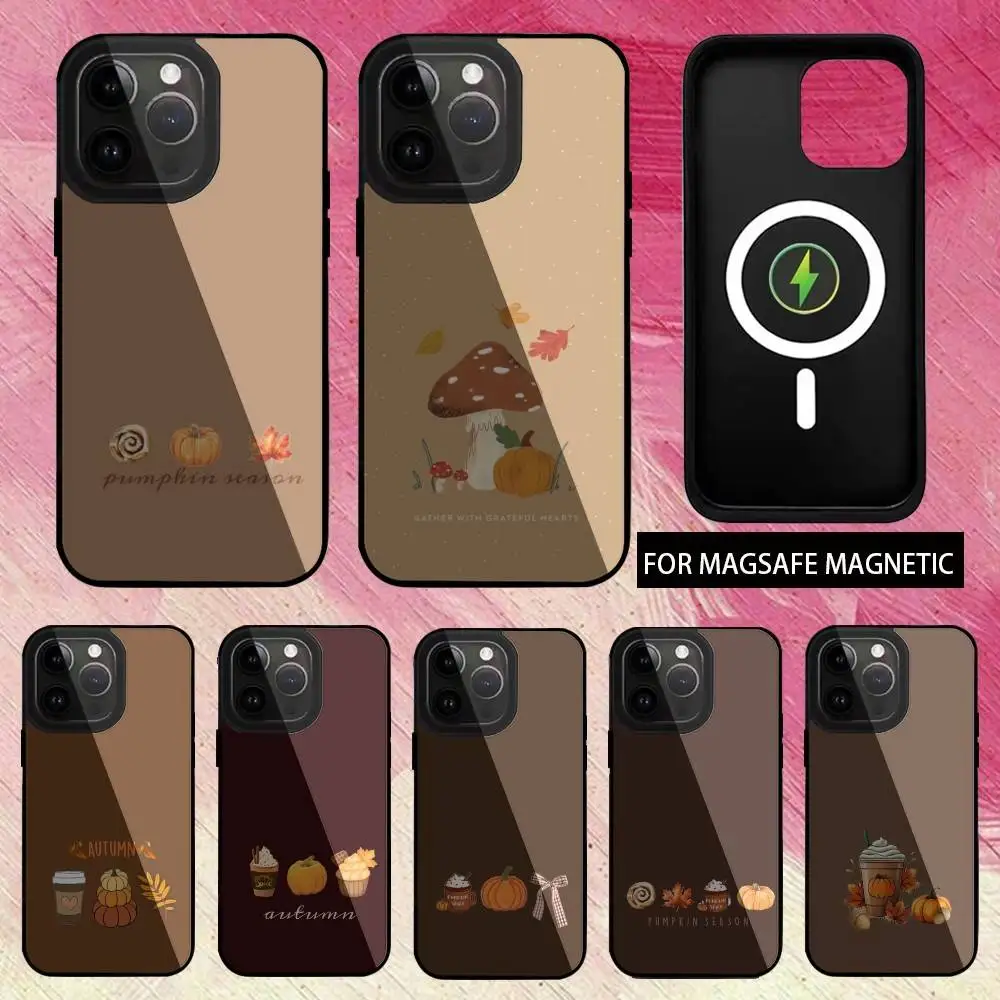 

A-Autumn leaves12 pumpkin Phone Case For iPhone17,16,15,14,13,12,11 Plus,Pro Max Magnetic For Magsafe Wireless Charging