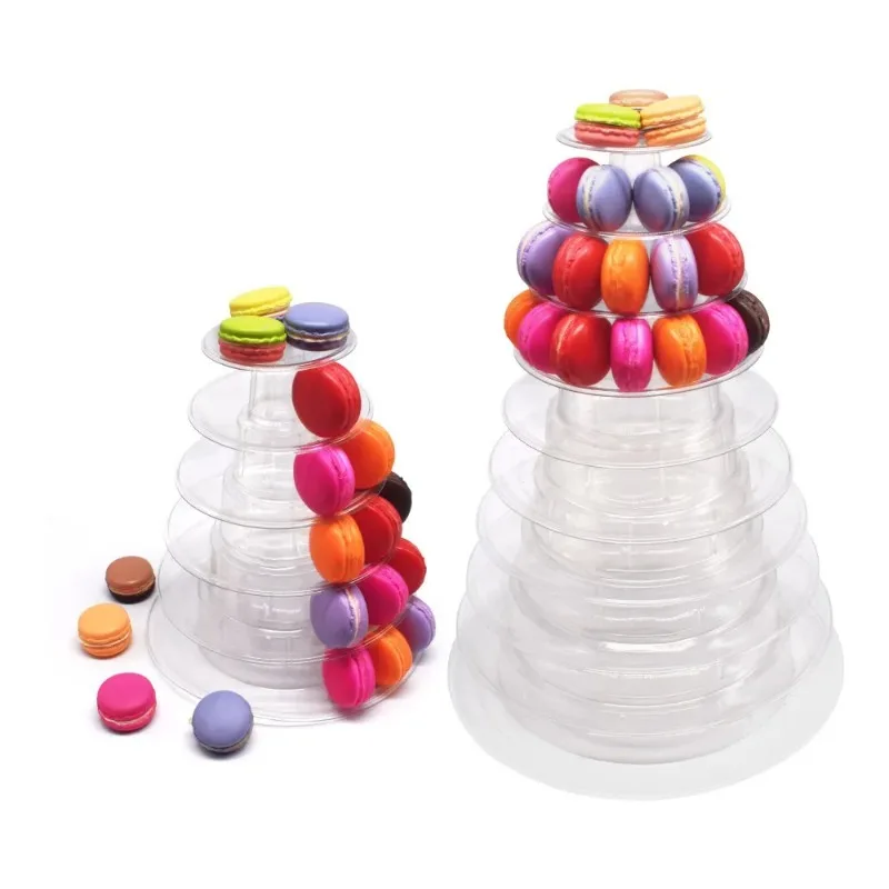 Macaron Display Stand Cupcake Tower Rack Cake Stands PVC Tray for Wedding Birthday Cake Decorating Tools Bakeware Cake Tools