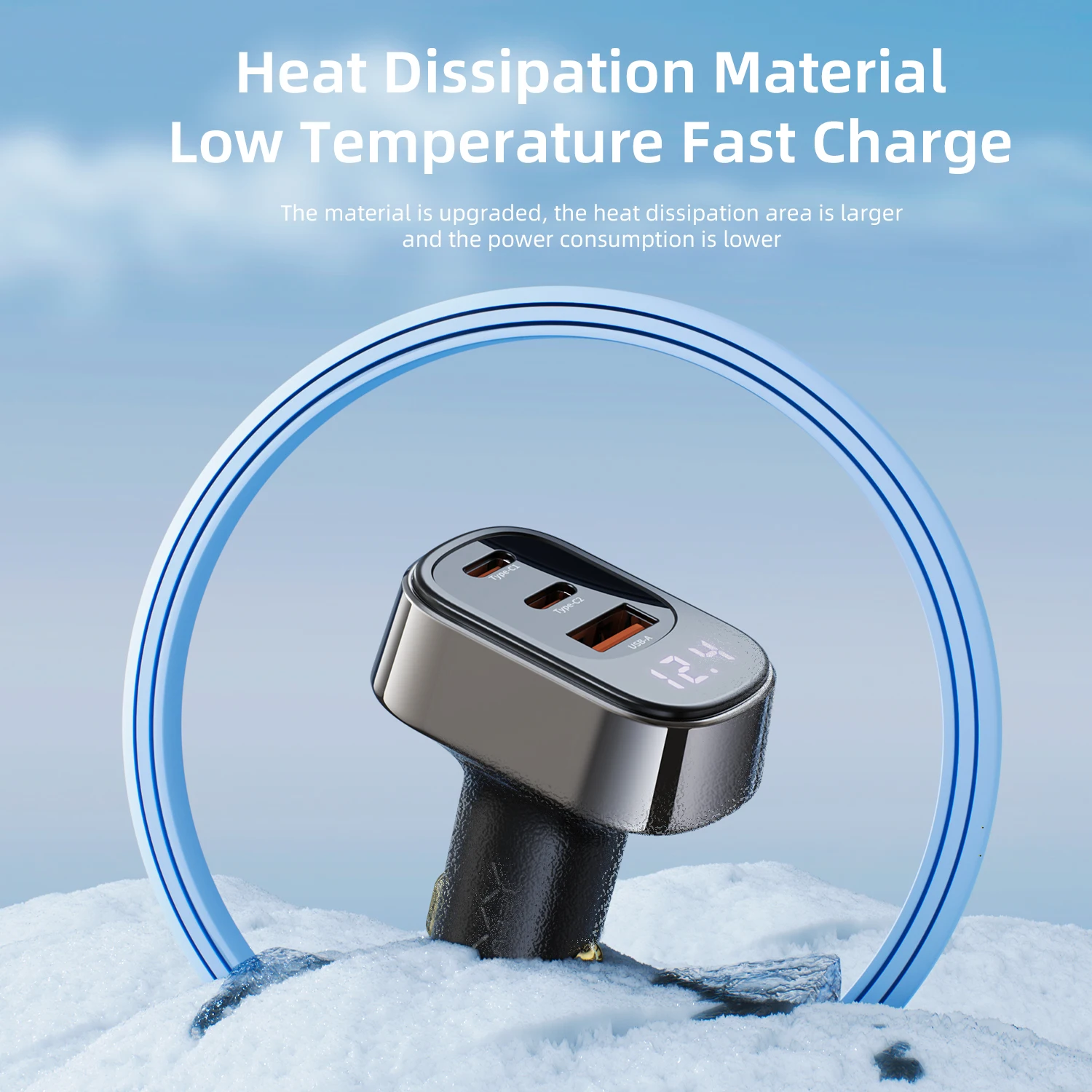 VyVylabs 120W Car Charger Mobile Charger PD QC Fast Charging Charger USB C For iPhone  For Samsung For Xiaomi For iPad