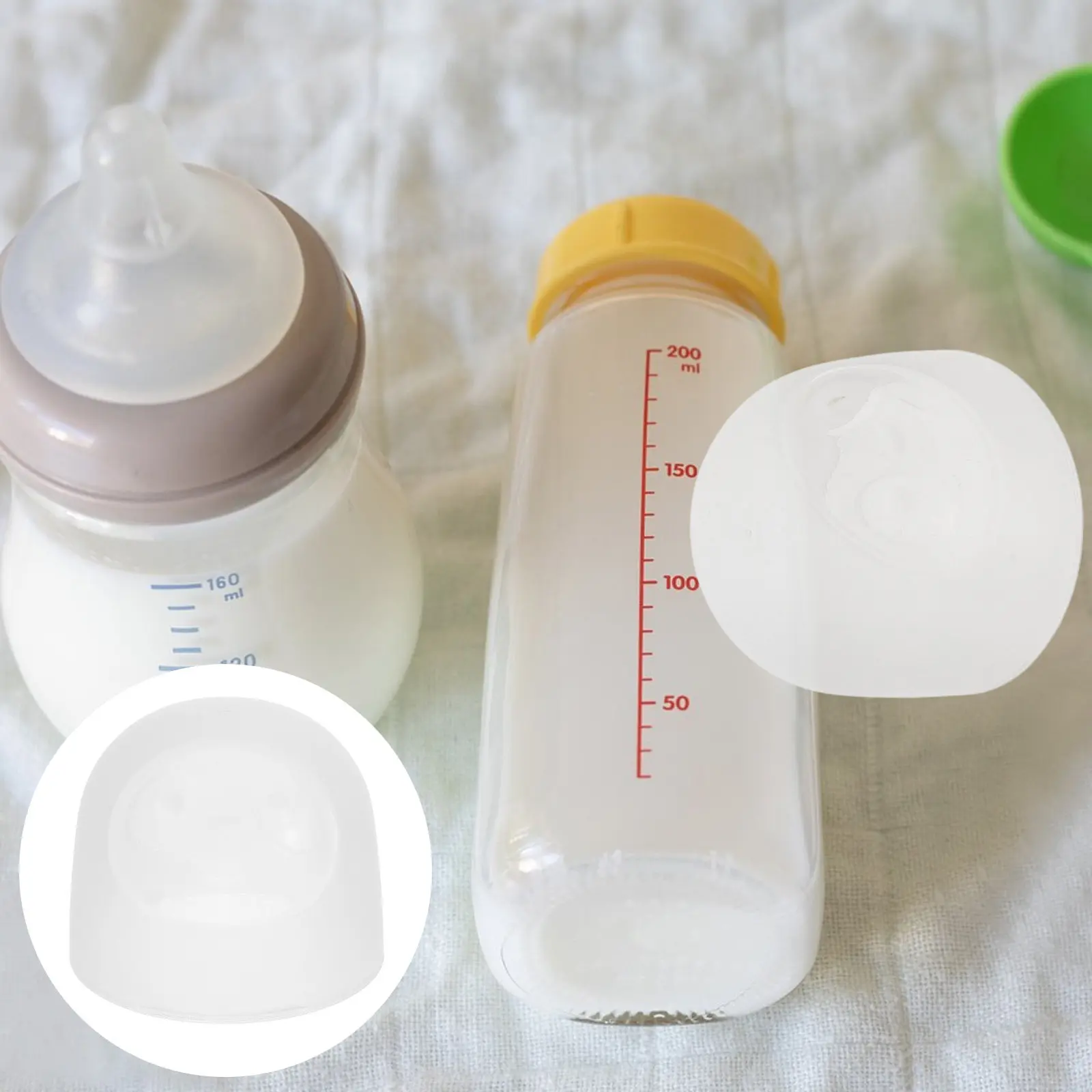 

3Pcs Leak Proof Baby Bottle Caps Replacement Wide Mouth Milk Bottle Lid Plastic Cover for Daily Use Feeding Caps for Replacement