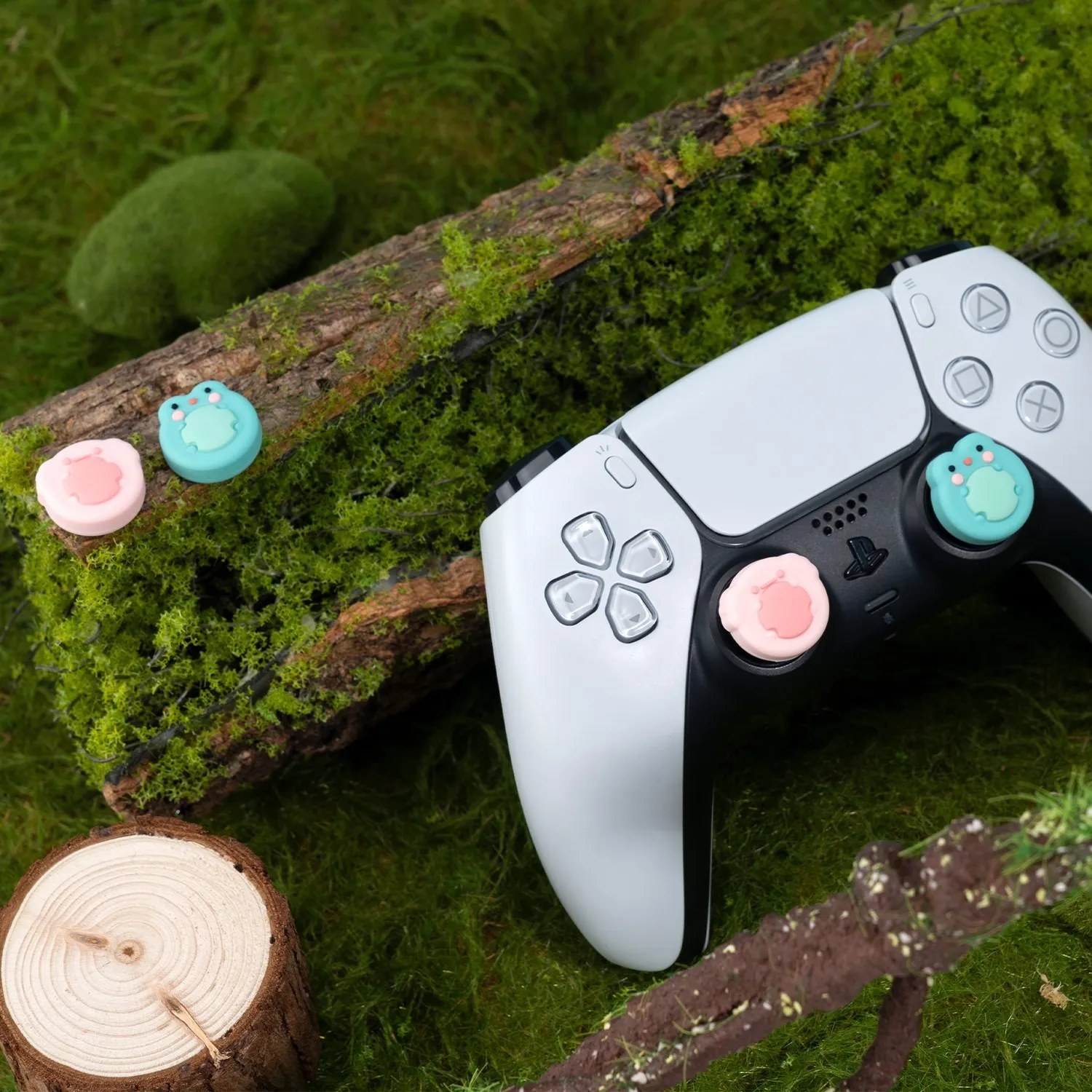 GeekShare-닌텐도 스위치 조이-콘 엄지 그립 NS OLED 및 라이트 조이스틱 캡용, 귀여운 개구리 소프트 보호 엄지 스틱 그립 캡