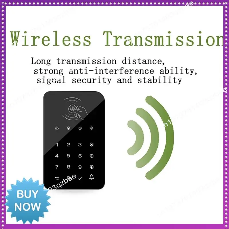 

Hot Ltem Touch Keyboard Lock Wireless 433Mhz Keyboard Lock 3Pcs RFID Card Arm Or Disarm Ev1527 Encoding For Tuya Smart Home