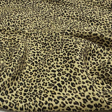 

2M/3M/5M printed fabric silk Leopard chiffon satin material mulberry clothing dress shirt breathable skin-friendly