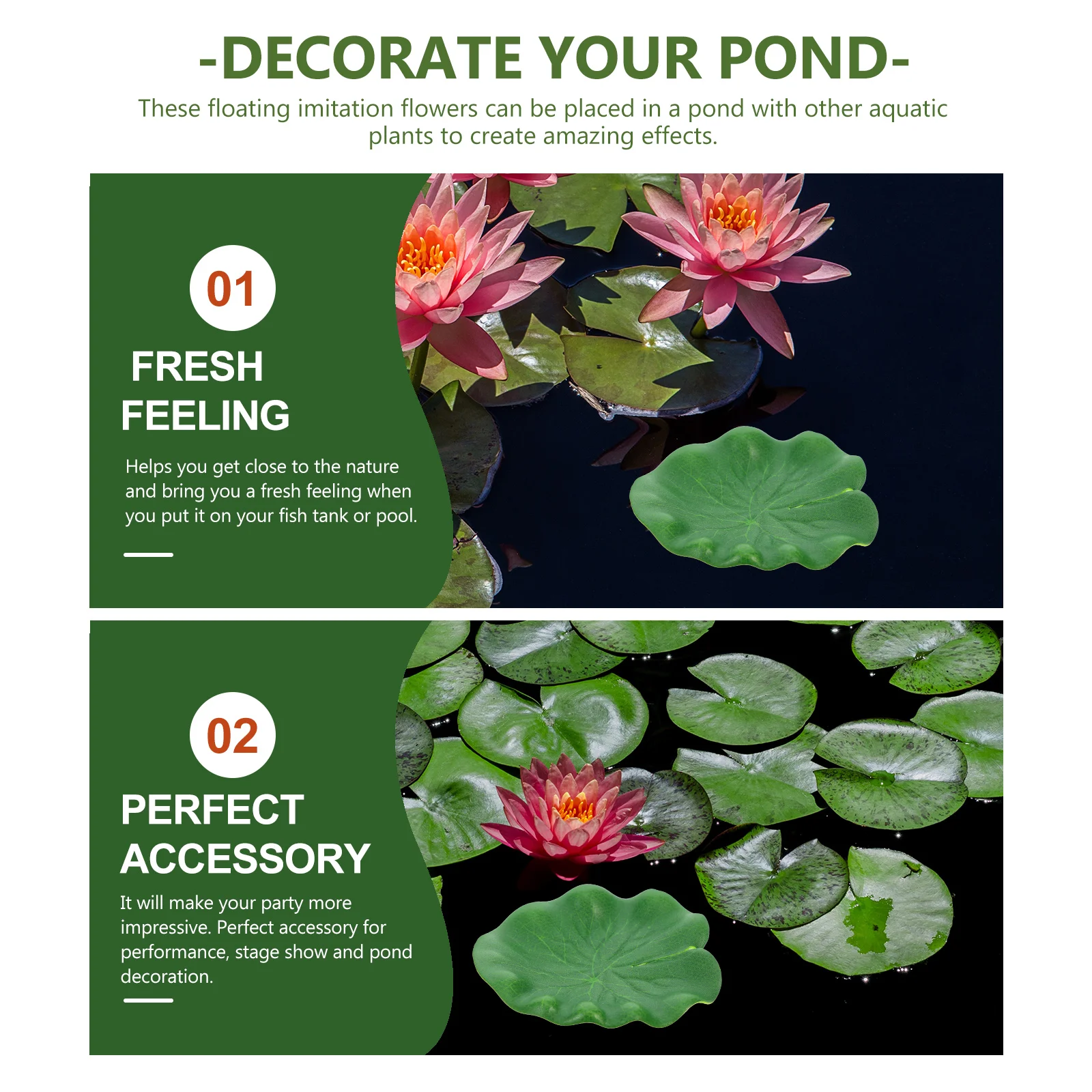 

10Pcs Fish Tank Artificial Lotus Leaves Foam Simulation Floating Pond Decor Aquarium Emulation Photography Props