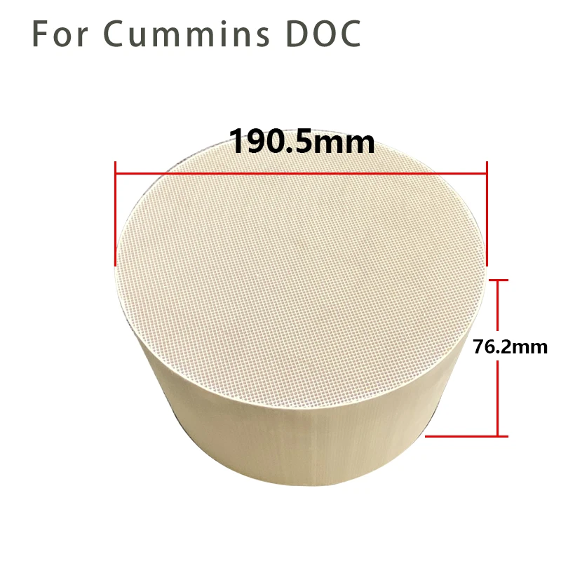 2A024250135 190.5x76.2mm Diesel Oxidation Catalyst DOC Honeycomb Ceramic Catalytic Converter  Ceramic insert for Cummins DOC