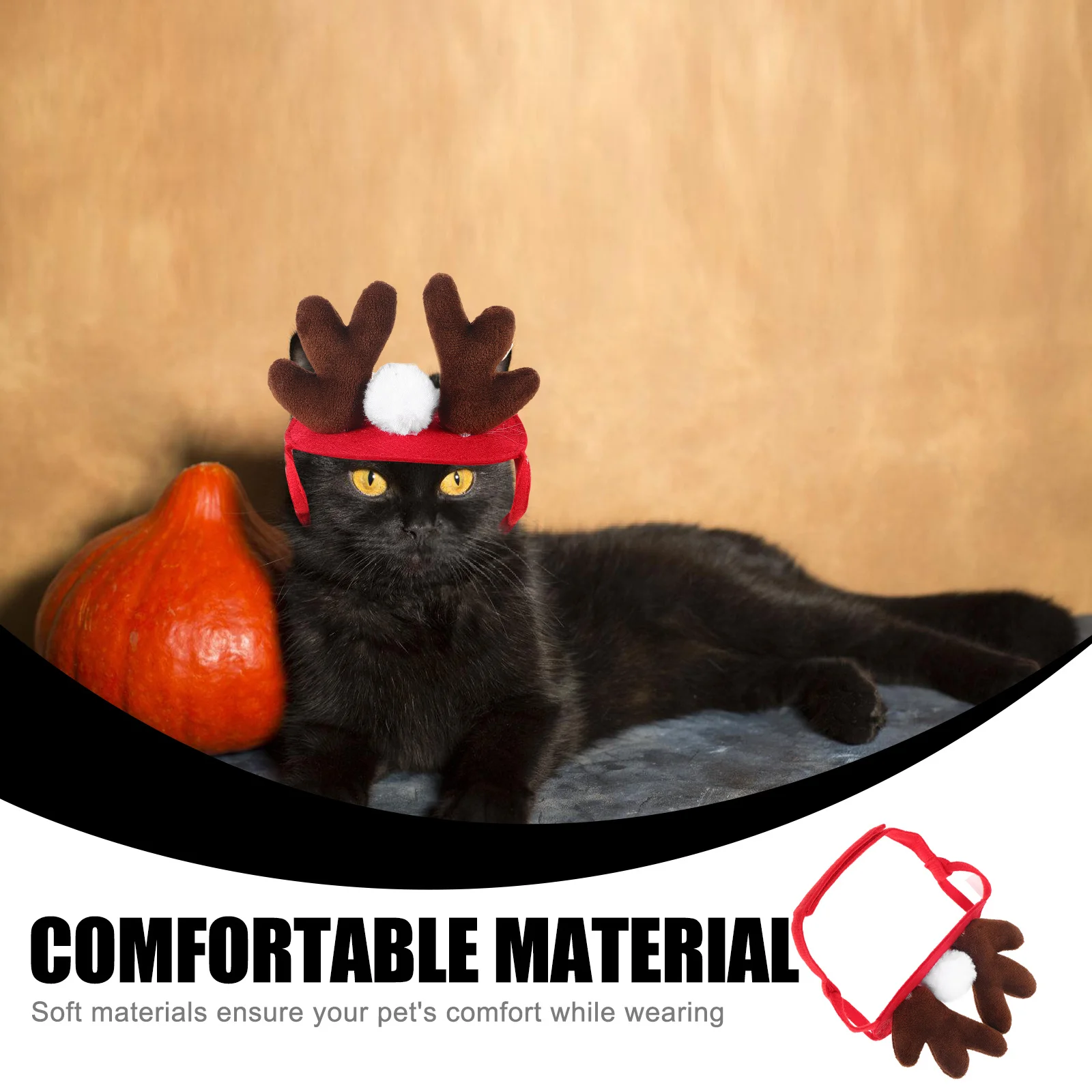 

Pet Christmas Headband Deer Horn Adjustable Lightweight Party Headwear Creative Dog Cat Costume Accessory Festive Props