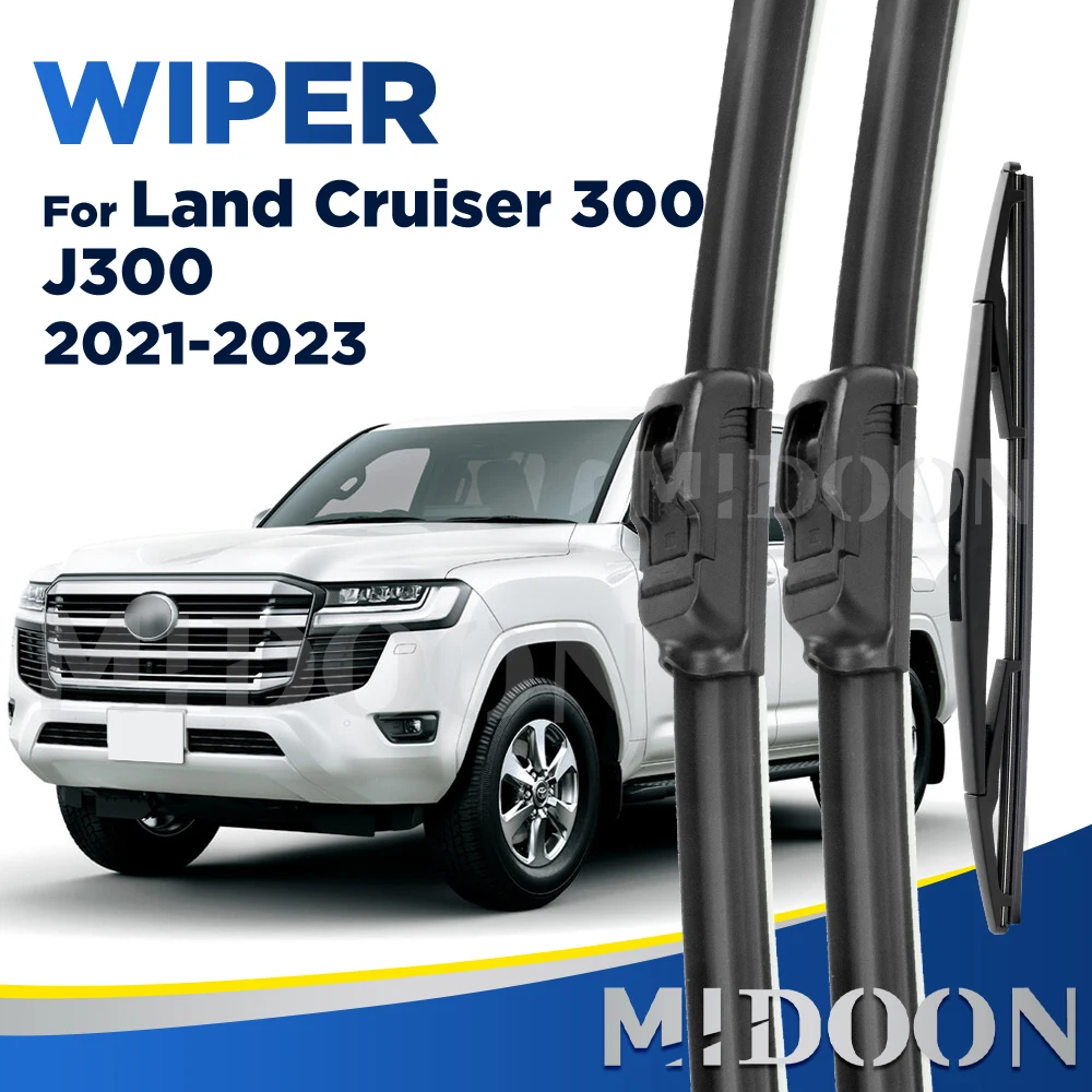 

MIDOON Wiper For Toyota Land Cruiser 300 J300 2021-2023 2022 Wiper Front & Rear Wiper Blades Windscreen Brushes 24"+22"+12"