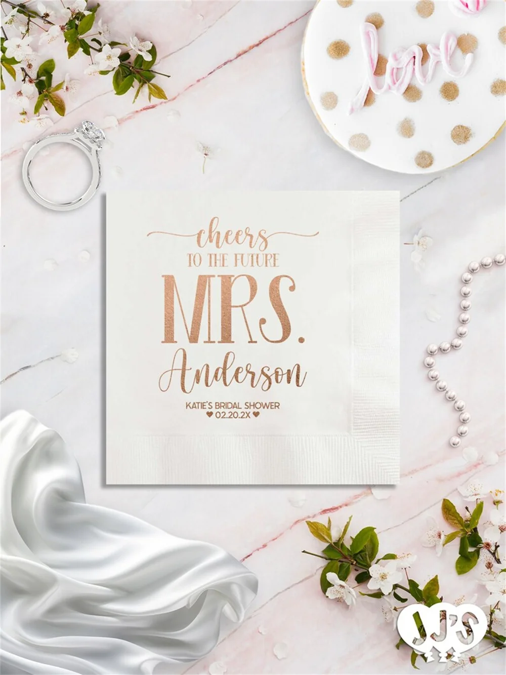 

50PCS Cheers to the Future Mrs. Personalized Bridal Shower Party Napkins