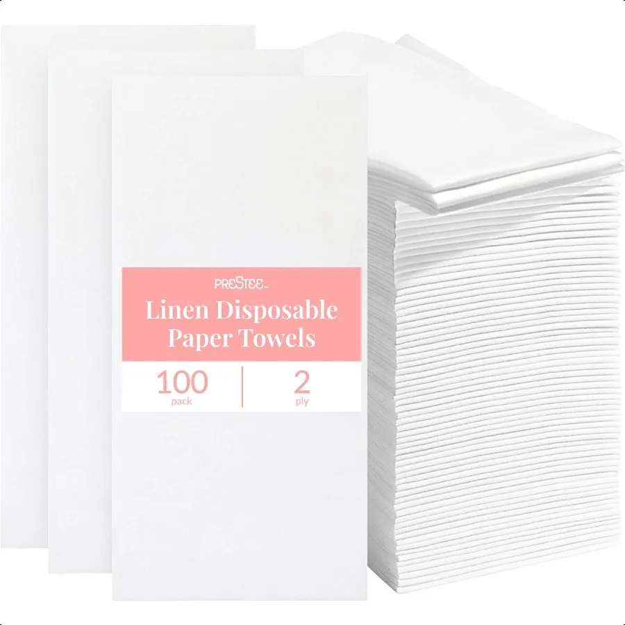 100 Asciugamani di carta in lino Asciugamani per il bagno Tovaglioli simili a vestiti per matrimoni Eventi e cene Tovaglioli di carta Ideale per