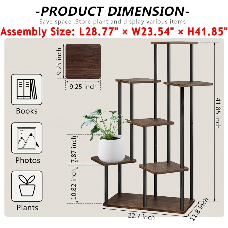 

Plant Stand Indoor Metal Flower Shelf for Multiple Plants Corner Tall Flower Holders for Patio Garden Living Room Balcony