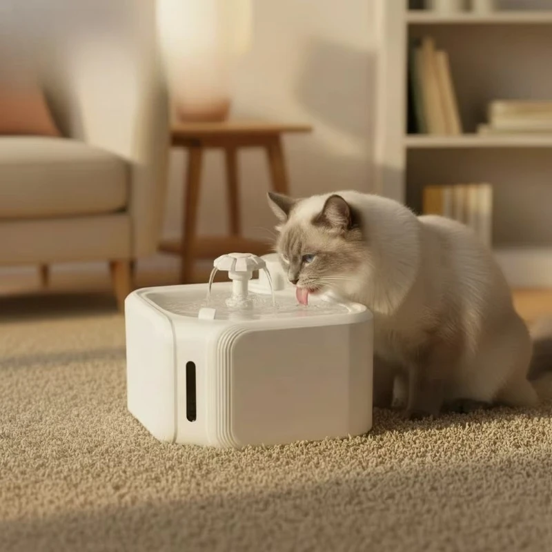 Smart Vertical Cordless Cat Drinking Fountain Solid Large Capacity Automatic Pet Water Dispenser