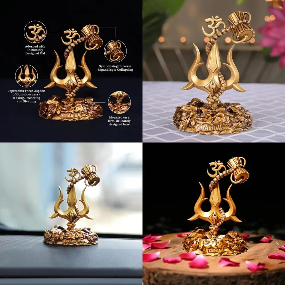 

Shiv Trishul Statue: 3.9 Hindu God Shiva Idol for Home Decor or Car Dashboard, Ideal Birthday Gift