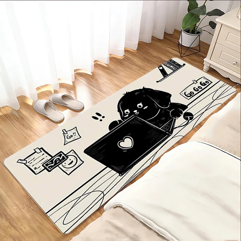 

Cute Cat Cartoon Carpet Mat Rug - Kawaii Kitten Pattern Home Decoration for Bedroom Living Room Floor Mat Rugs for Bedroom