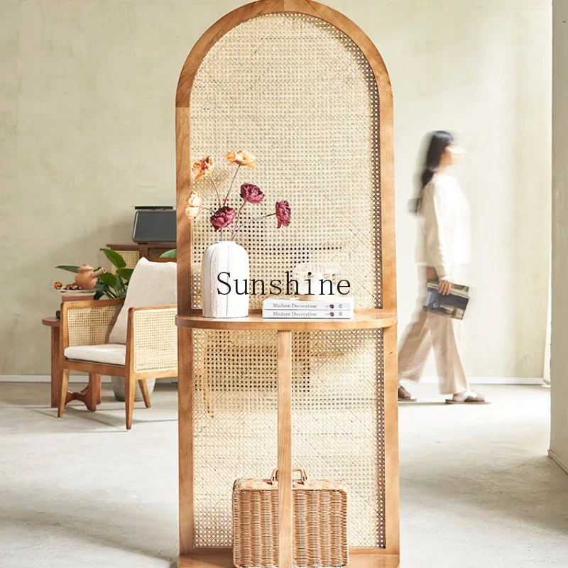 

Rattan screen partition household porch rack
