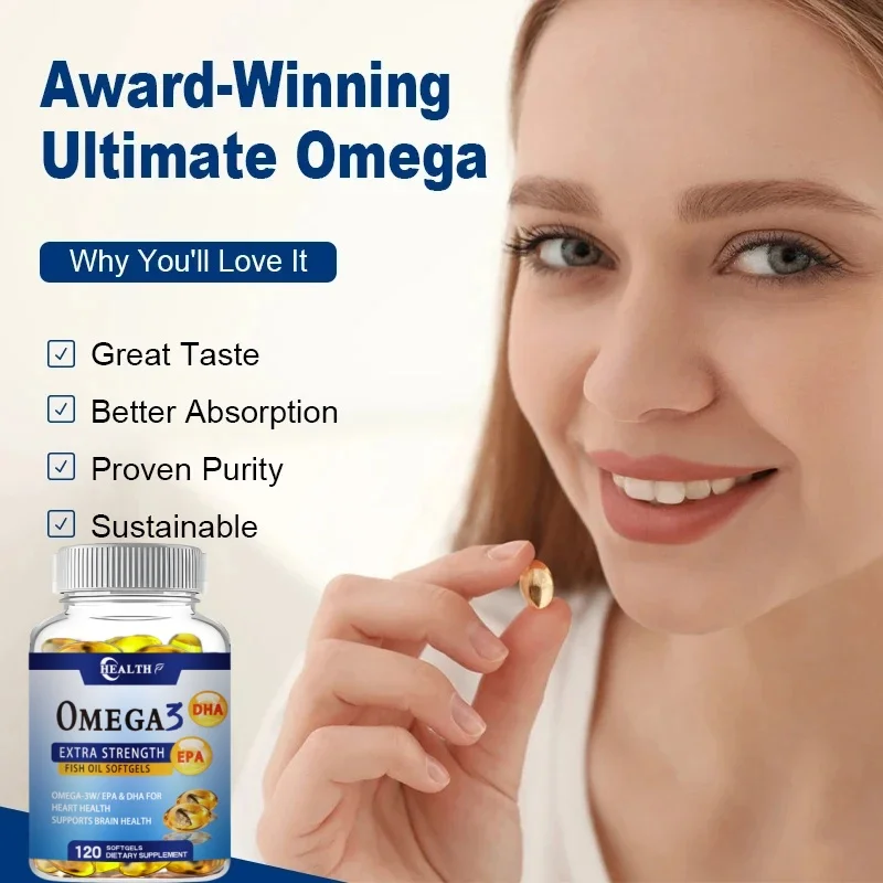 HEALTH Omega3 Fish Oil Supplement Boost Brain Power Enhance Memory Relieve Stress Improve Mood