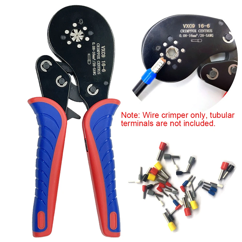 New Crimper Plier Set Ferrule Crimping Tool 0.08-16mm² for Wire End Crimp Tube Terminals Electrical Circuit Repair Hand Tool