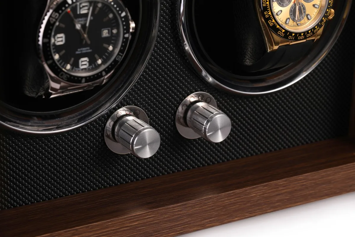 2023 New Embers Luxury 1 2 4 Slots Watch Winder Wooden Shaker Watch Box Automatic Winder Storage Case Mabuchi Motro