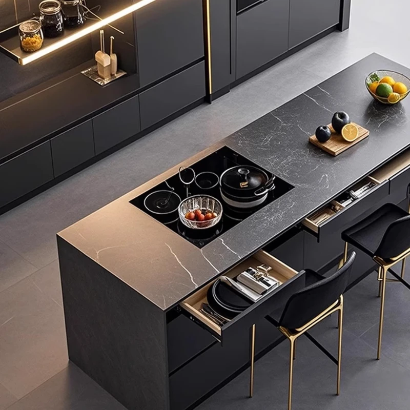 

Overall cabinets, modern minimalist cabinets, island open kitchen