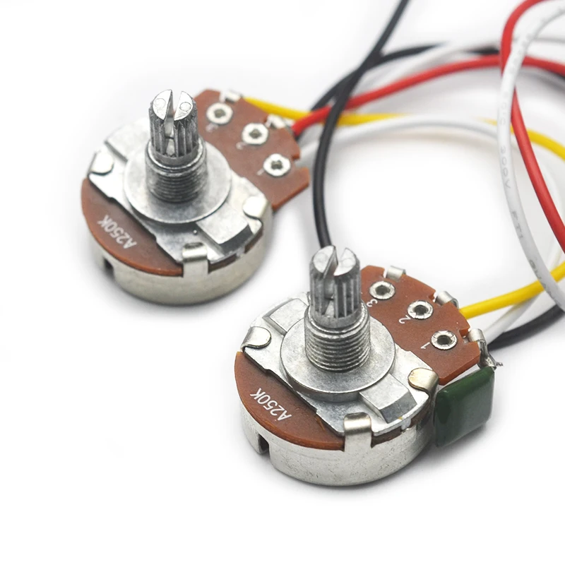 PB Bass Wiring Harness Prewired Kit for Precision Bass Guitar 250K Big Pots 1 Volume 1 Tone Jack