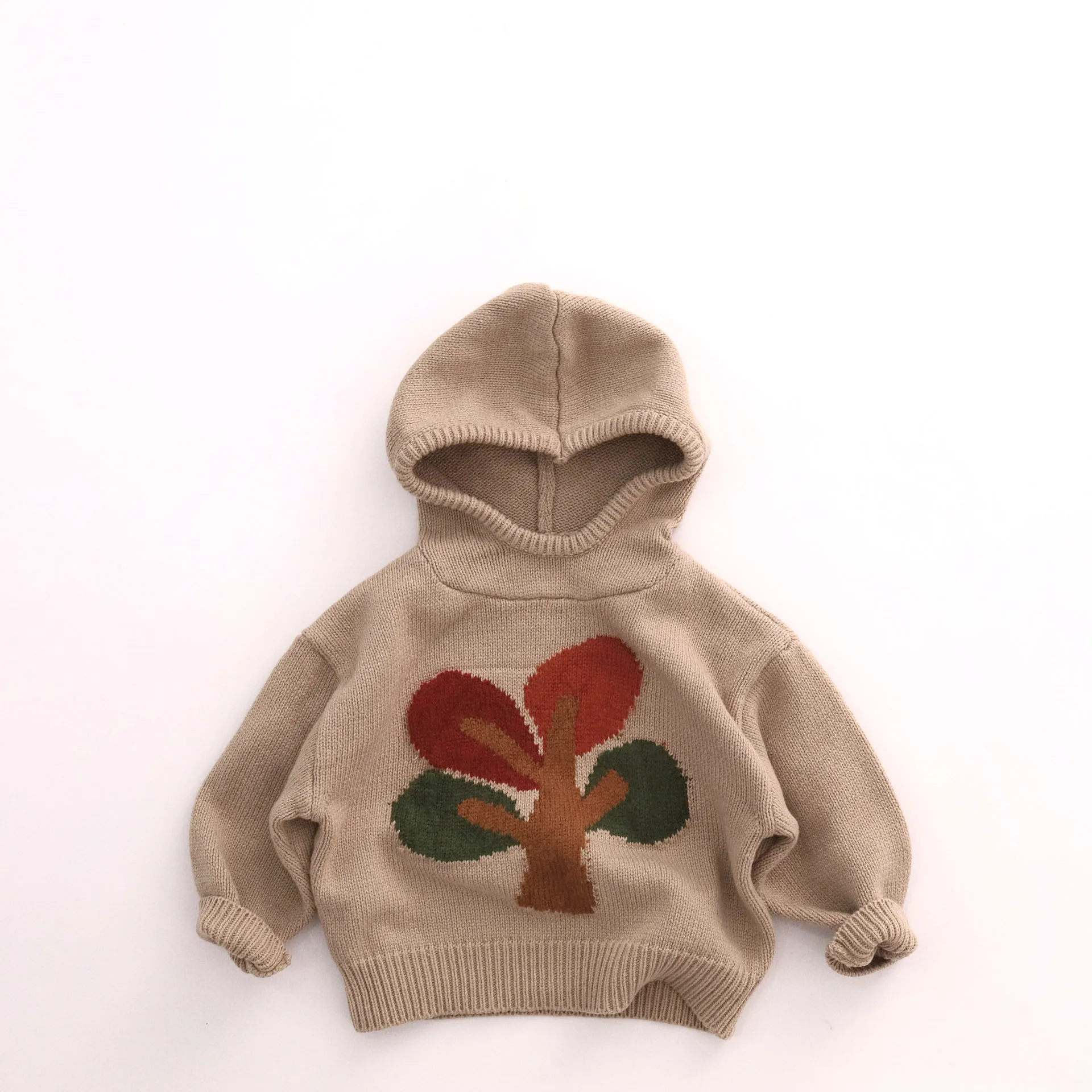 2026 Autumn Kids Sweaters Pure Cotton Girls Knit Pullover Long Sleeve Boys Hoodie Knitwear