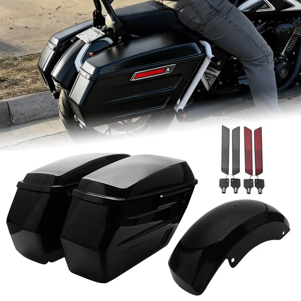 Alforjas Rígidas para Motocicleta y Kits de Guardabarros Traseros para Harley Touring Electra Glide Flhtk Flhtcu Road King Flhr Fltrk 2014-2025