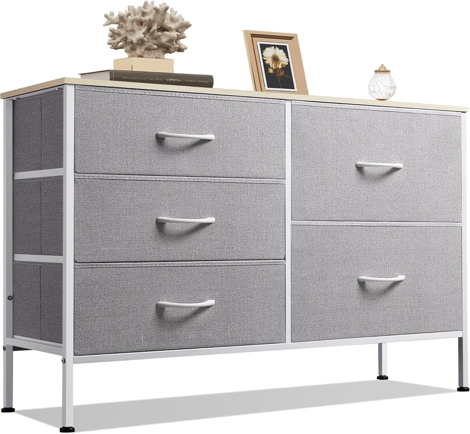 

Dresser for Bedroom with 5 Drawers Wide Bedroom Dressers with Drawer Organizers Chest of Drawers Fabric Dresser for Living Room